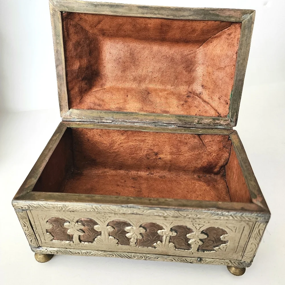 Vintage Moroccan Jewelry Chest Casket